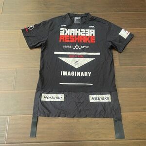 Reshake Street Wear Black Short Sleeve TShirt Top Graphic Logo Sz Large NWOT